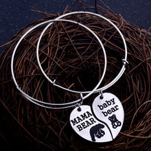MAMA BEAR baby bear Love Borken Heart 2PC/Set Bangle Jewelry Mother And Chi