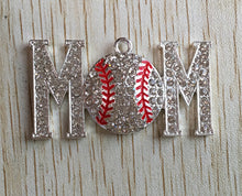 49x26mm10pcs/lot silver Zinc alloy rhinestone mom baseball Pendant for Jewe