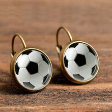 Soccer Ball Earrings Personalized Glass Soccer Football Dangle Earrings Spo