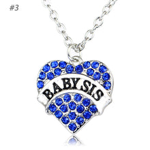 Rhinestone Family Members Crystal Love Heart Pendant Fashion Letter Mom Dau