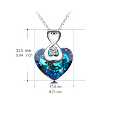 YFN Geniuses 925 Sterling Silver Austrian Crystal Love Heart  with Infinity