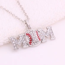 Sporty Rhinestone Baseball Mom Necklace Gift for Her / Gift Under Ten Clear