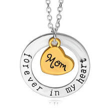 Bespmosp Trendy Mother Mommy Mama Gold Heart"Mom Forever In My Heart" Charm