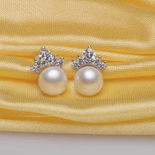 HENGSHENG 8 9mm Cultured Freshwater Pearl Earrings, Fine Jewelry Stud Earri