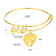 LUXUSTEEL Fashion  Heart Women Girls Jewelry Stainless Steel  Bangle Bracel