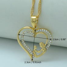 Anniyo Heart Mum & Baby Necklaces,I Love My Mother,Gold Color Mama Pendant