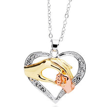 High Quality Mom Mother Gift Big Hand Hold Little Hand Design Heart Pendant