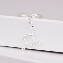 2016 DNA key chain DNA Base Pair Molecule Keychains in Silver for women fre