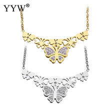 YYW Women Wedding Mom Jewelry Gold color Stainless Steel Flower Charm Dangl