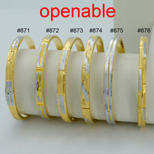 Anniyo One Piece,Diameter 6.1cm,Can Open,Two Tone Bangle Women Jewelry Arab