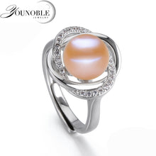 Real freshwater pearl rings women,cultured pearl rings 925 silver jewelry a