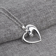 Fashion New jewelry plated white K Horse in Heart Necklace Pendant Necklace