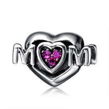 Aceworks 925 Sterling Silver Mom Heart Charm Beads Fit Bracelet DIY for Jew