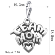 Skyrim 10Pcs/lot Gym Symbol Word Dangle Team Mom Charm Lobster Clasp Fit Ke