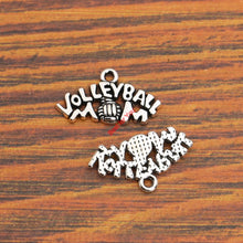 10pcs I Love Volleyball Mom Charm Pendant fit Bracelet Necklace Tibetan Sil