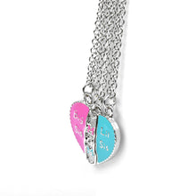 Mother Daughter Necklace Heart Shaped 3 Pcs Mom Big Sis Little Sis Pendant