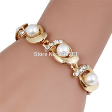 Elegant Simulated Pearl Bracelets For Women Crystal Silver Chain Bracelet &