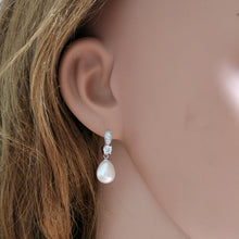 YouNoble real 925 silver earring with pearls for women,drop freshwater pear