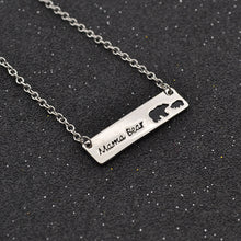 fashion lychee Mama Bear Bar Necklace Mom Pendant Chain Necklace For Mom Mo