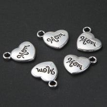 New Design 15*14mm DIY Mom Heart Love Beads Tibetan Silver Charms Pendant