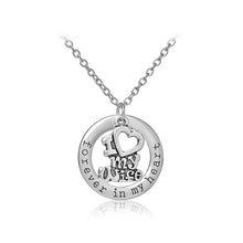 Wholesale 12pcs/lot  Forever In Heart Letter Pendant Necklace Mom Sister Ne