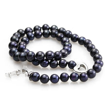 Real Freshwater Pearl Necklace for Wedding,Natural Black Pearl Necklace Rou