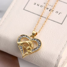 Hand in Hand Necklace Crystal Necklaces Mommy And Baby Hand Jewelry with  H