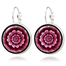 Silver Classic Lotus Mandala Jewelry Earring Nail Henna Om Symbol Zen Buddh