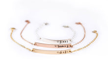 Custom Personalized Baby Bracelet   Hand Stamped Mom Daughter/Son Bar Brace
