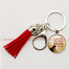 Silver Color plated key chain  you are the best mom ever pendant keychain m