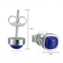 2017 New Style 925 Silver Earrings for Women lapis lazuli Stone Stud Earrin