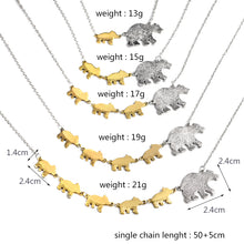 Miss Zoe Mama Bear and Cub Animal Pendant Necklace Gold Silver Mother Kids