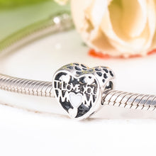 LZESHINE Genuine 925 Sterling Silver "Love You Mom"Heart Beads Fit Original
