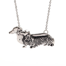 Mom & Baby Dachshunds 3D Doxie Necklace Pendants Dog Lover Charms Memorial