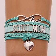 Infinity Love Scout Mom Bracelet & bangles Heart charm leather braided wris