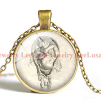 Necklace Leonardo Da Vinci Drawing Pendant Artist Doctor Midwife Pregnant M