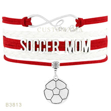 (10 PCS/Lot) Infinity Love Soccer Mom Football Charm Bracelets For Women Me