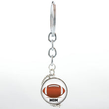 TAFREE vintage rugby mom pendant keychain double sides rotatable love ameri