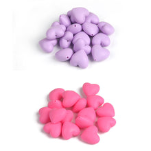 100pcs BPA free HEART Silicone Teething Beads Food Grade Chewing Materials