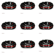 (10 PCS/lot) THIN RED LINE FIRE DAD Paracord Survival Friendship Fire Wife