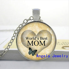 photo New Fashion Round Glass Necklace Love Mom Pendant Mom's Gifts Girls G