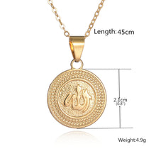 Allah Pendant Necklace Islam Jewelry Women Muslim Item18K Gold Color Muslim