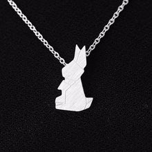 2017 Easter Jewelry Good Luck Origami Rabbit Choker Necklace Stainless Stee