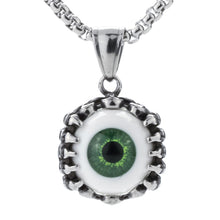 Eyeball necklace for men women stainless steel pendant charm W chain jewelr