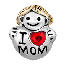 LeoBon Mother Daughter Charms Silver American Girl Charm I Love Mom Beads F