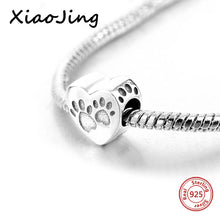 Footprints dog love mom Heart Shape Beads Fit Authentic Pandora Bracelets c