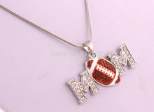 Mother's Day Gift 5pcs a lot rhodium plating zinc alloy football MOM pendan