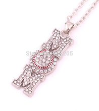 Mother's Day Gift 10pcs zinc Heirloom Finds Baseball Softball Mom Pave Crys