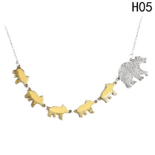 ZHEFANKU Mama Bear And Cub Animal Pendant Necklace Gold Silver Mother Kids