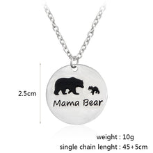 Miss Zoe Mama Bear Baby Bear Animal Pendant Necklace Silver Mother Kids Lov
